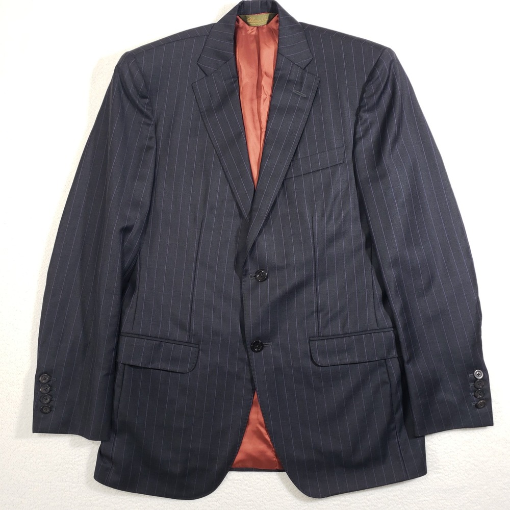 Phineas Cole Sport Coat Mens 38R Gray Purple Pinstripe Wool Suit Jacket 562846